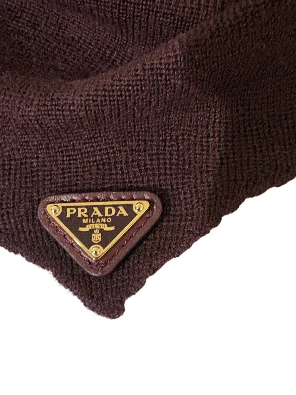 Prada Cashmere Triangle Shawl in Bordeaux